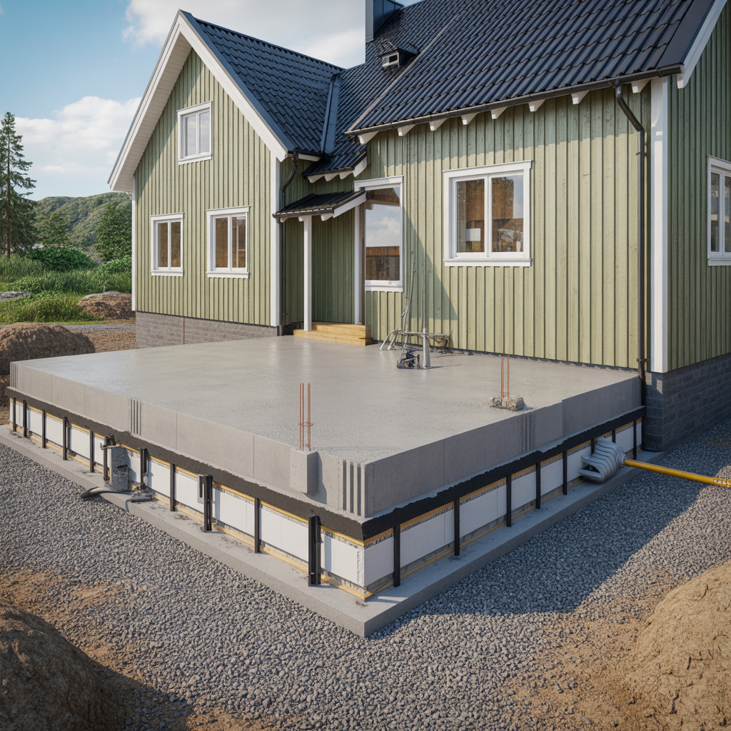 7.Vad ar skillnaden mellan en betongplatta och en hybridgrund