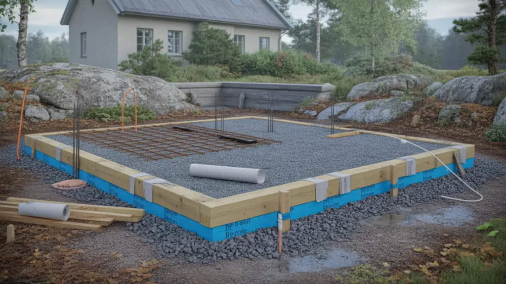 markberedning och grundl ggning f r attefallshus med platta p mark i djursholm danderyd